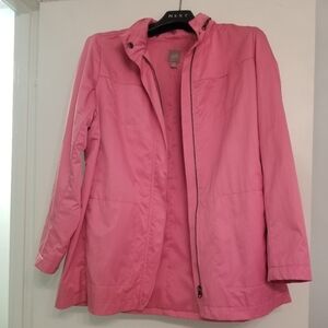Pink Lined Rain Jacket with Hood